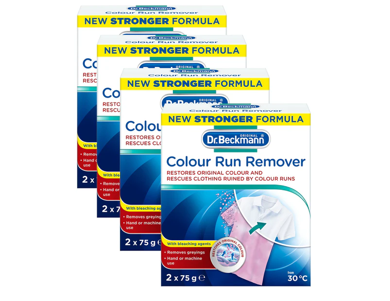 4x Dr Beckmann Colour Run Remover Clothes Garments/Fabric Restorer Colour-Safe