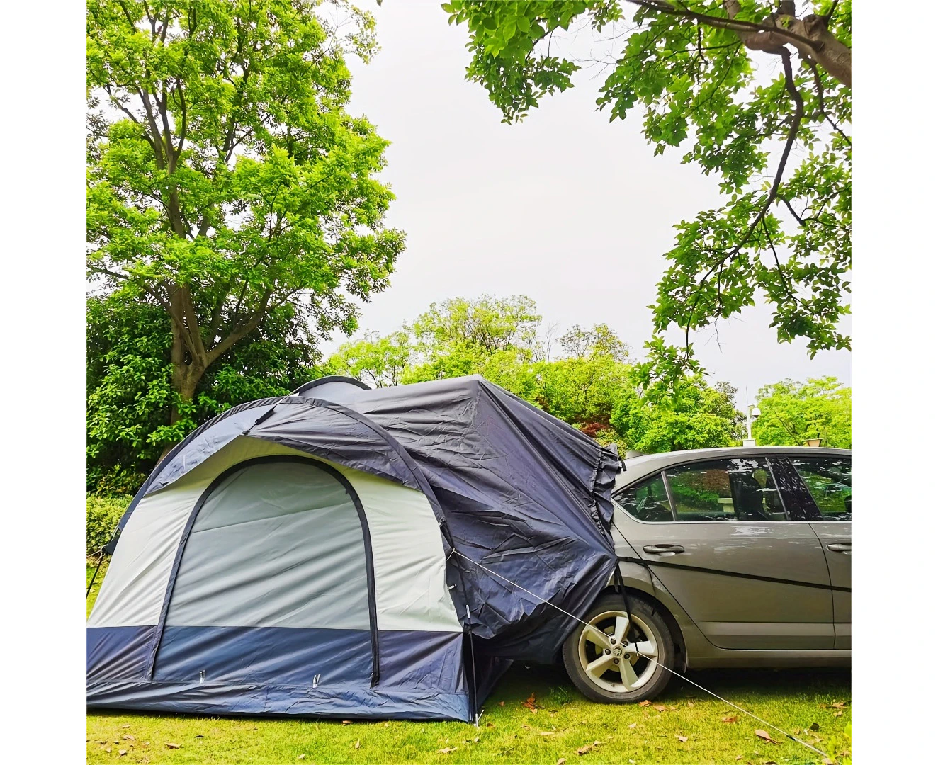 Self-drive outdoor portable SUV tailgate using tent tunnel professional camping sunscreen tent for 3-4 people easy to build