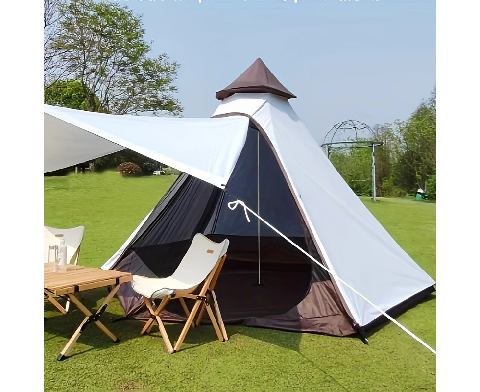 Easy to build outdoor UV protection yurt white Indian camping tent for 2 people to use double rain and thick tents available for four seasons