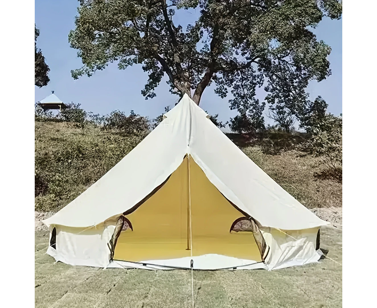 White 6M outdoor luxury yurt UV protection bell tent camping One bedroom thickened Oxford cloth waterproof large capacity tent for 8 people