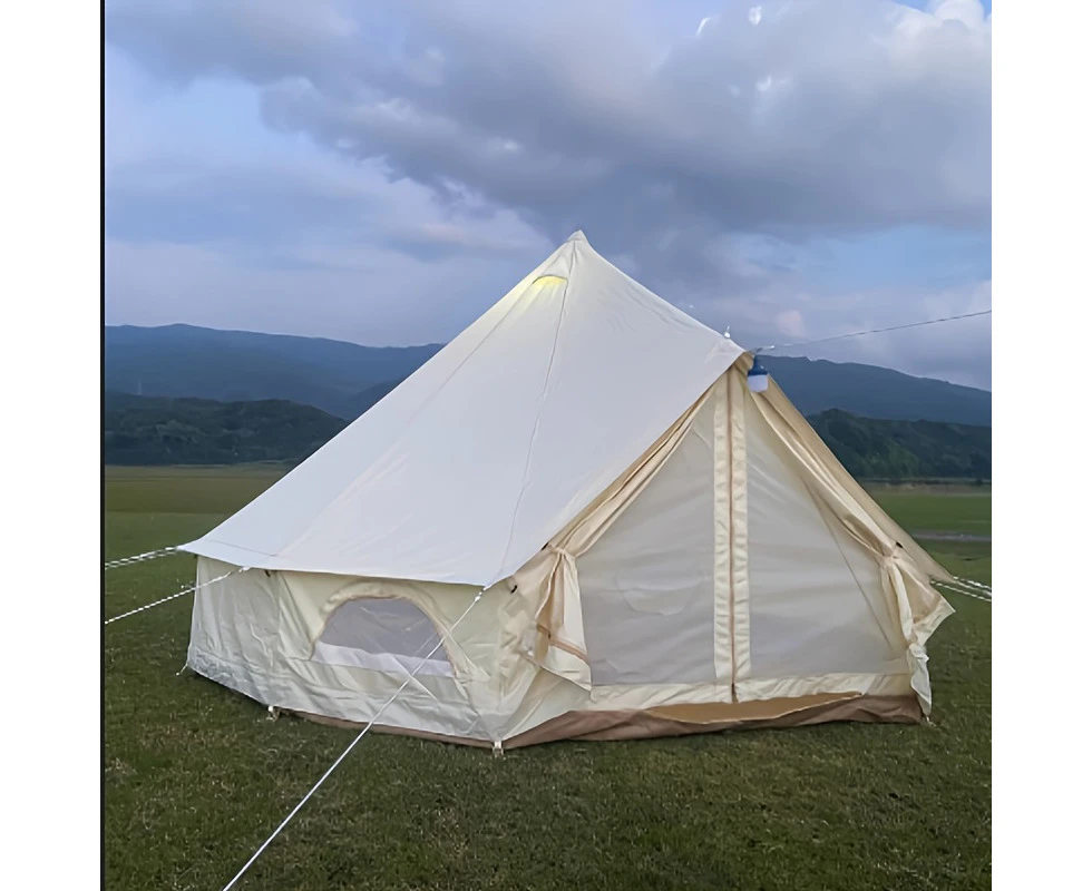 Bell tent White Yurt one bedroom outdoor camping field luxury Oxford cloth thick durable waterproof tent portable and easy to build