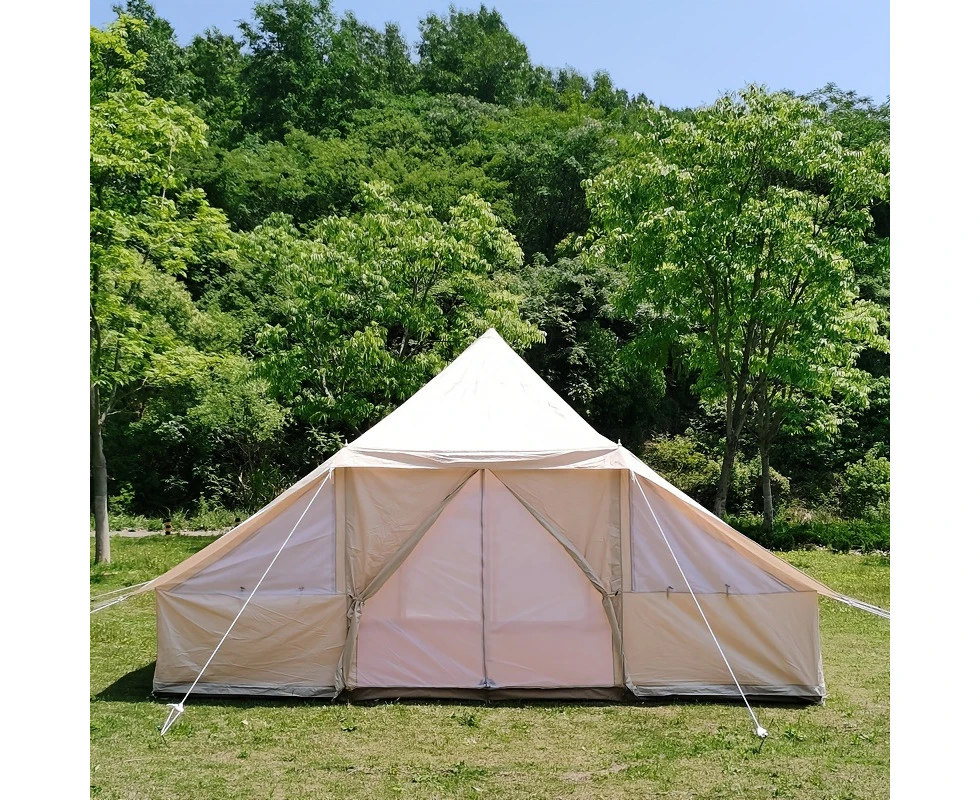 Outdoor Oxford cloth tent Tear resistant multi-person luxury camping Bell tent Waterproof Hotel camp Waterproof durable tent for 5-8 people