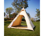 Outdoor Indian tent 2-3 people camping pyramid cotton light luxury waterproof breathable beige white tent portable and easy to build