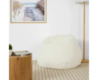 Fluffy Bean Bag, White - Anko