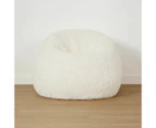 Fluffy Bean Bag, White - Anko