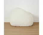 Fluffy Bean Bag, White - Anko