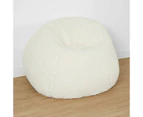 Fluffy Bean Bag, White - Anko