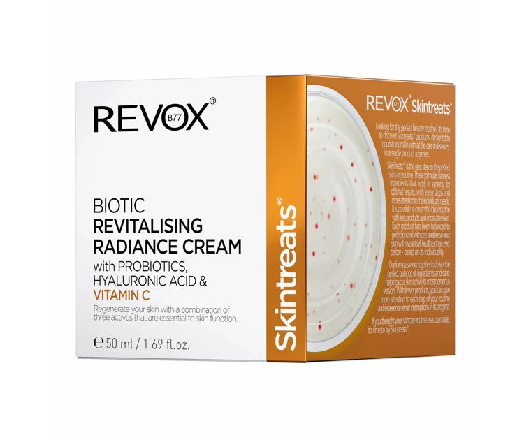 Revox B77 Skintreats Biotic Revitalising Radiance Cream 50ml - Probiotics, Hyaluronic Acid and Vitamin C