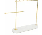 Marble Jewellery Stand, Natural and Gold Look - Anko