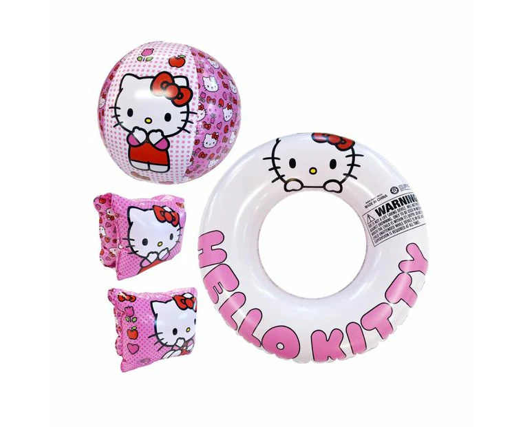 4 Piece Inflatable Hello Kitty Swim Set