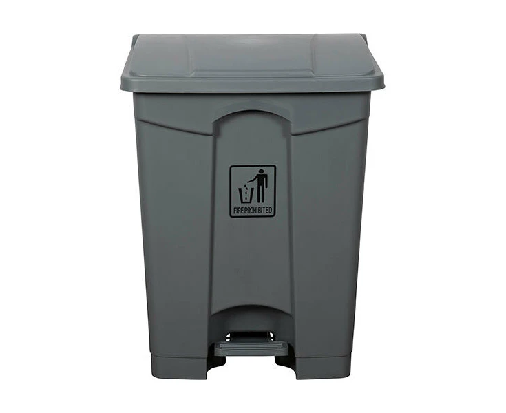 Cleanlink 68L Rubbish Bin Garbage Waste Trash Can w/ Foot Pedal Lid Cover Grey