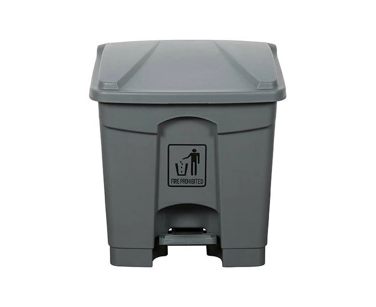 Cleanlink 30L Rubbish Bin Garbage Waste Trash Can w/ Foot Pedal Lid Cover Grey