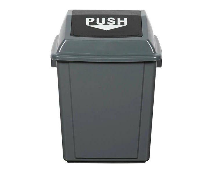 Cleanlink 25L Rubbish Bin Garbage Waste Push Trash Can w/ Bullet Lid Cover Grey