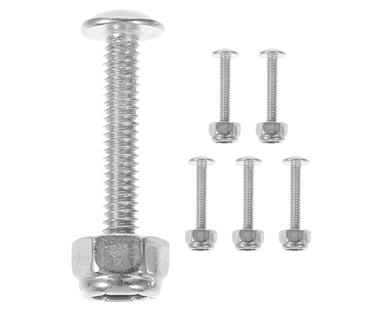 6pcs Table Football Tabletop Game Table Hardware Accessories Foosball Table Replacement Parts Little Man Player Screws Nuts Table Football Screws Silver