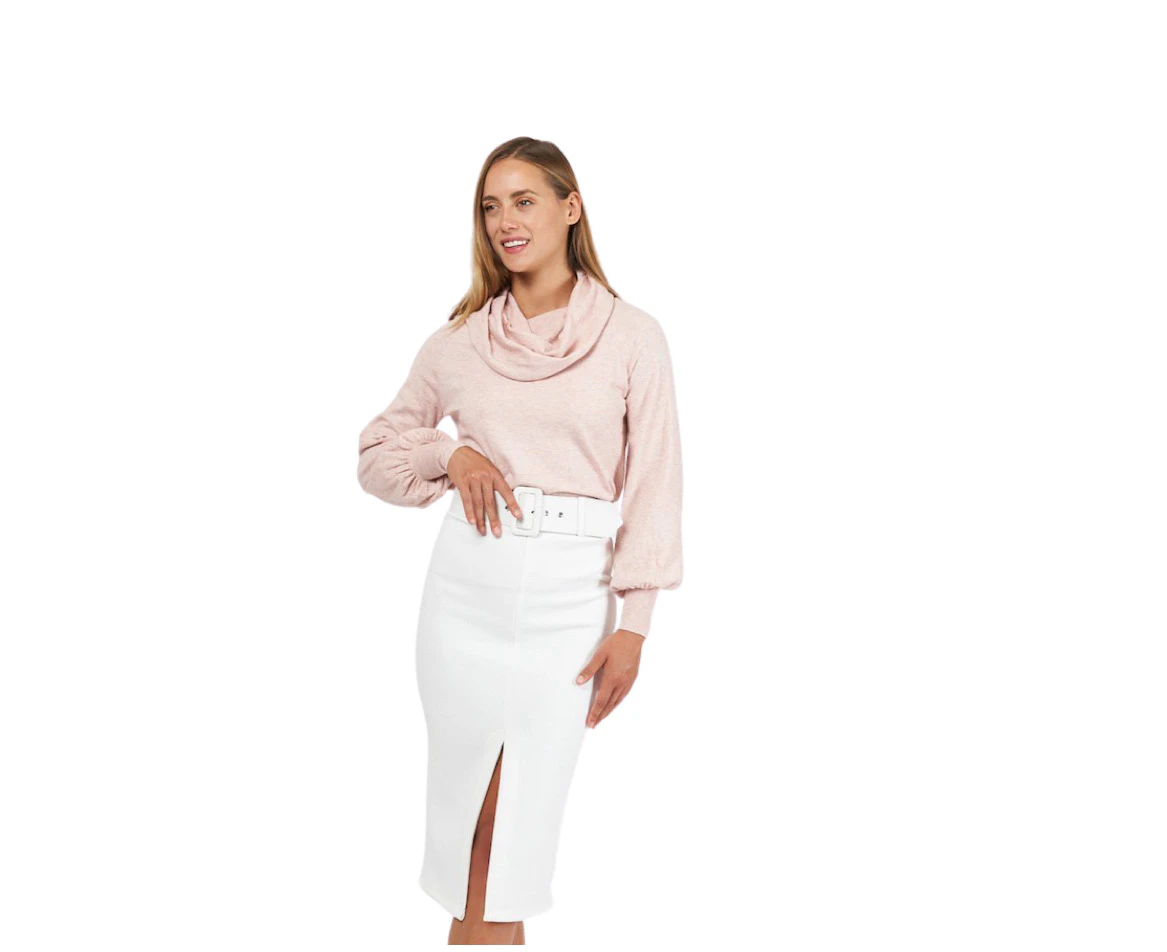 Blush Turn Down Pullover