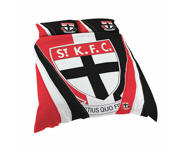 AFL Doona Quilt Cover With Pillow Case - St Kilda Saints - All Sizes -