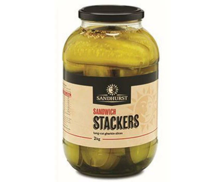 6 X  Gherkins Sandwich Stackers 2 Kg