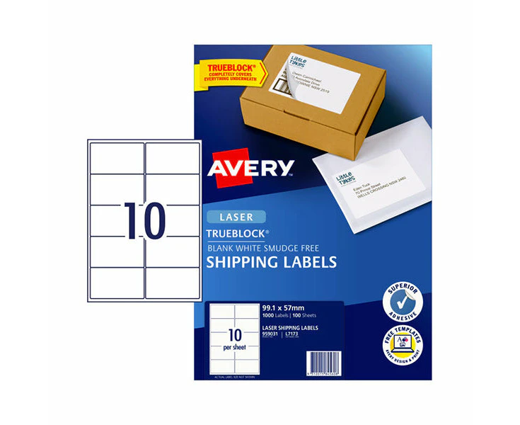 Avery Laser Label L7173 10Up Pack Of 100