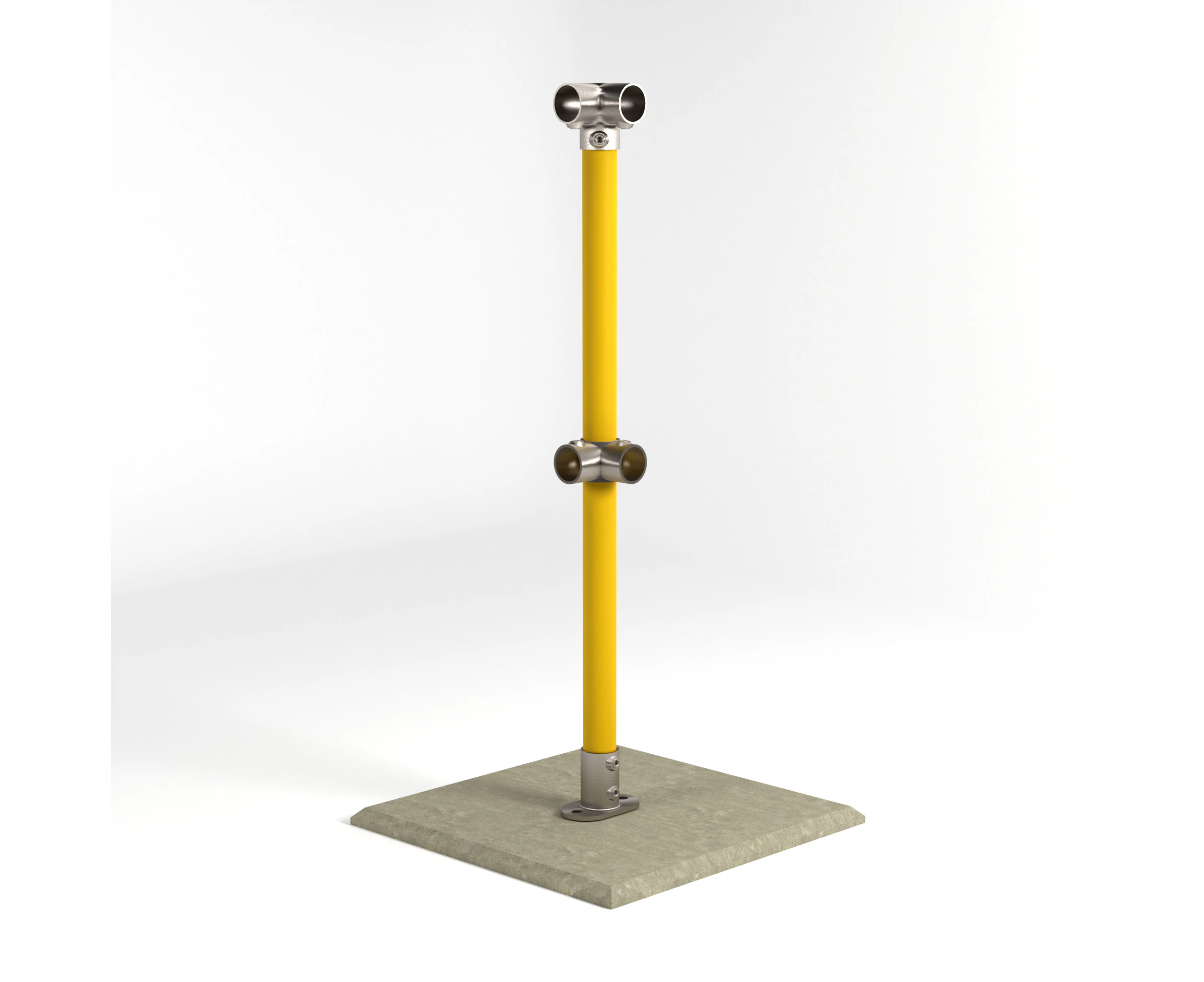 Cope Modular Handrail - CM31 Stanchion - Powder Coated Yellow