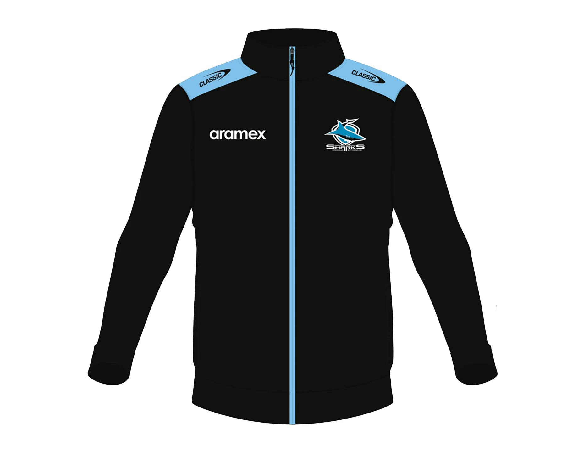 NRL 2024 Track Jacket - Cronulla Sharks - Black - Adult