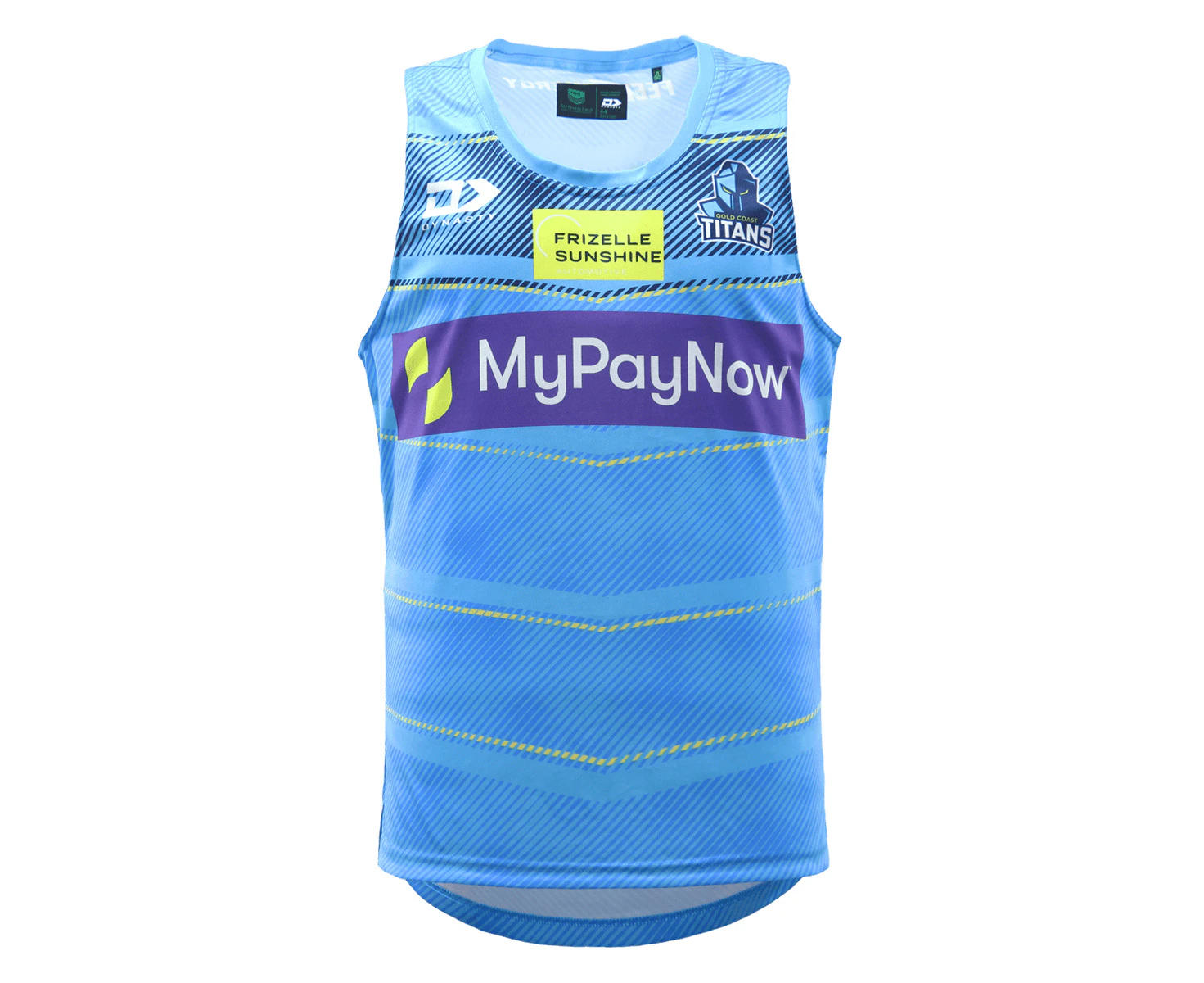 NRL 2023 Training Singlet - Gold Coast Titans - Adult - Navy - Cyan - DYNASTY