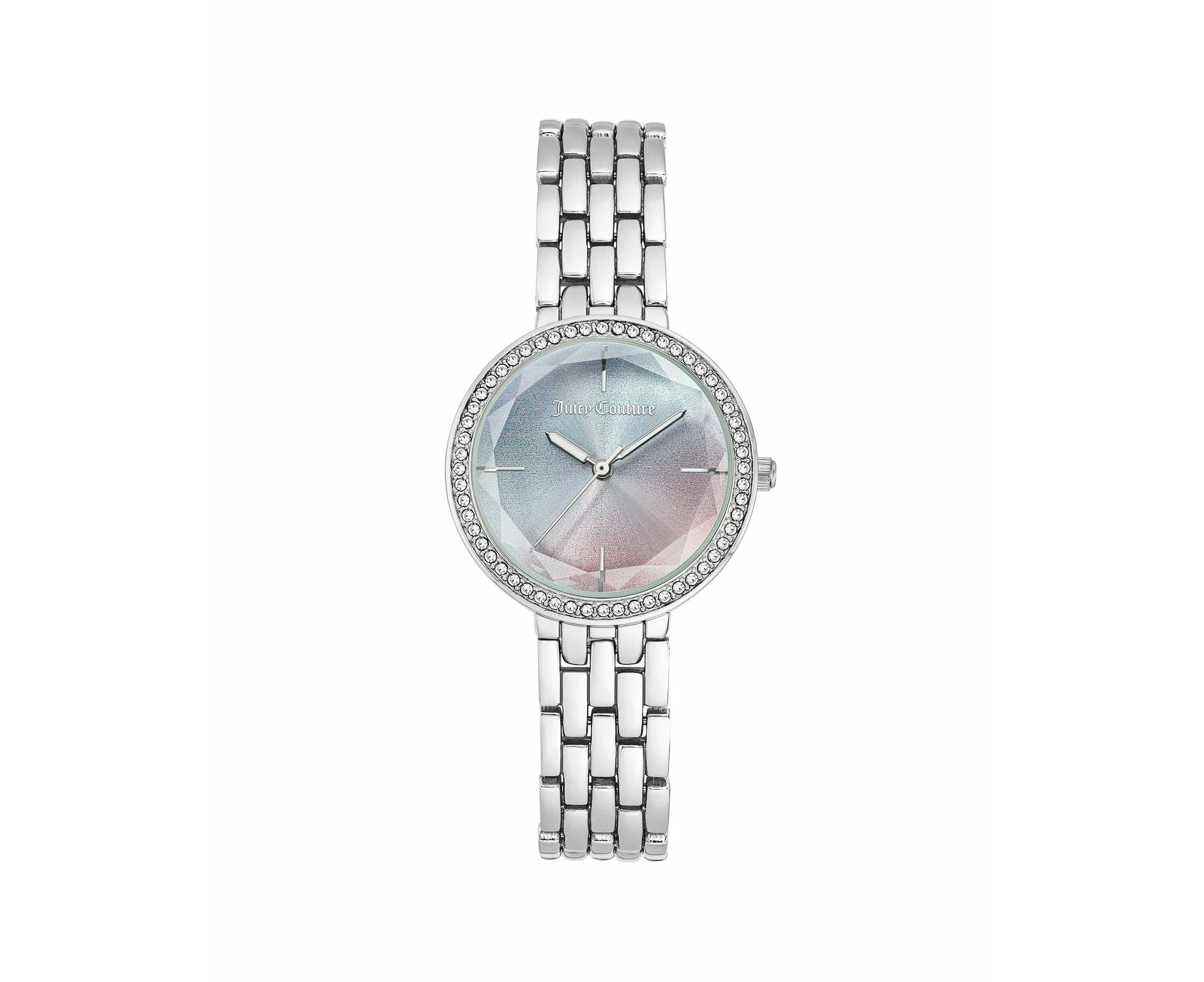 Silver Classic Analog Womens Watch with Rhine Stone Facing One Size Women