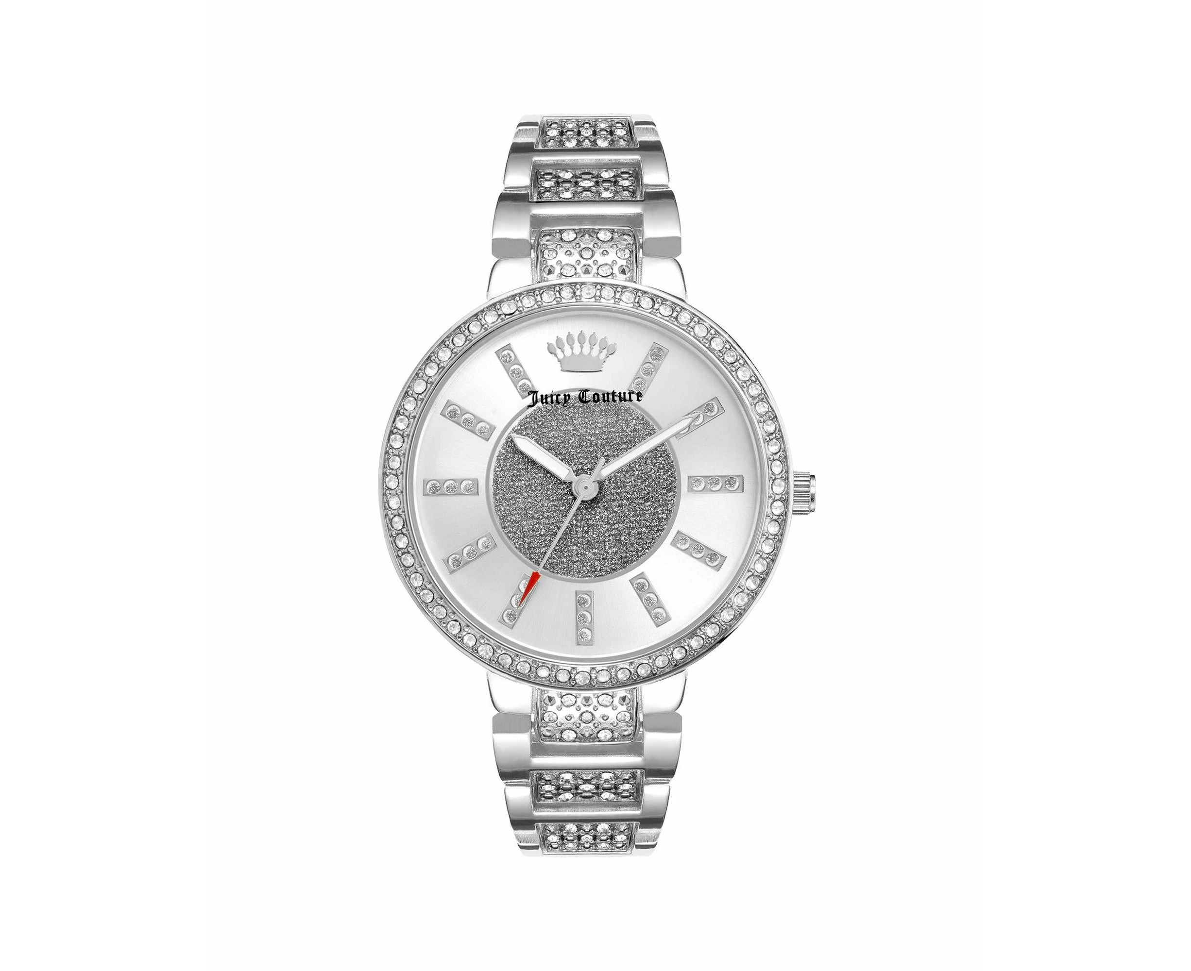 Silver Analog Womens Fashion Watch with Rhinestone Facing One Size Women