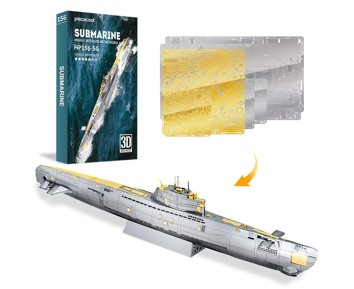 Piececool Metal Model Kits - Model Kit -Submarine - 3D Puzzle - Hobby Kit