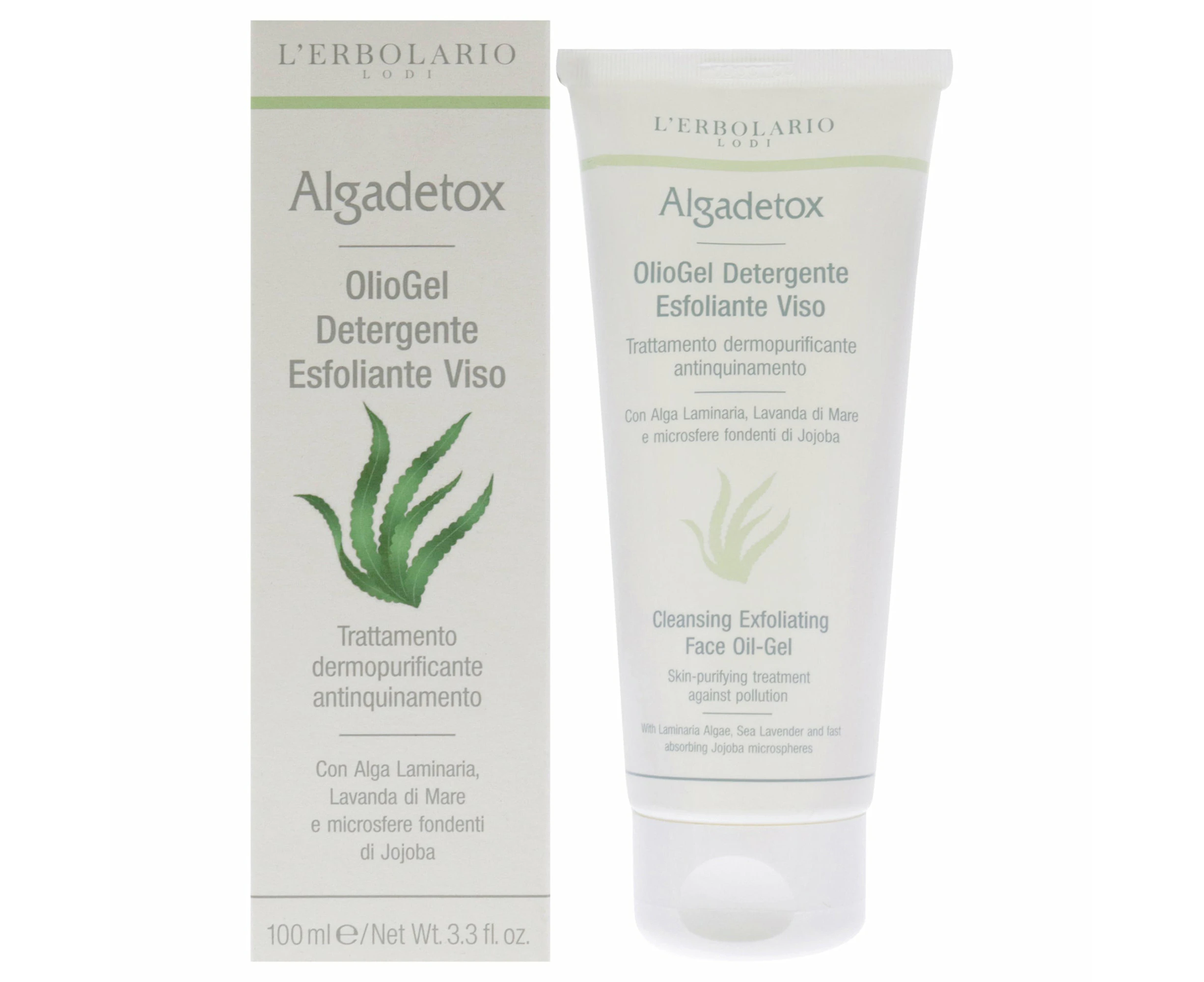 Cleansing Exfoliating Face Oil-Gel - Algadetox by LErbolario for Unisex - 3.3 oz Cleanser