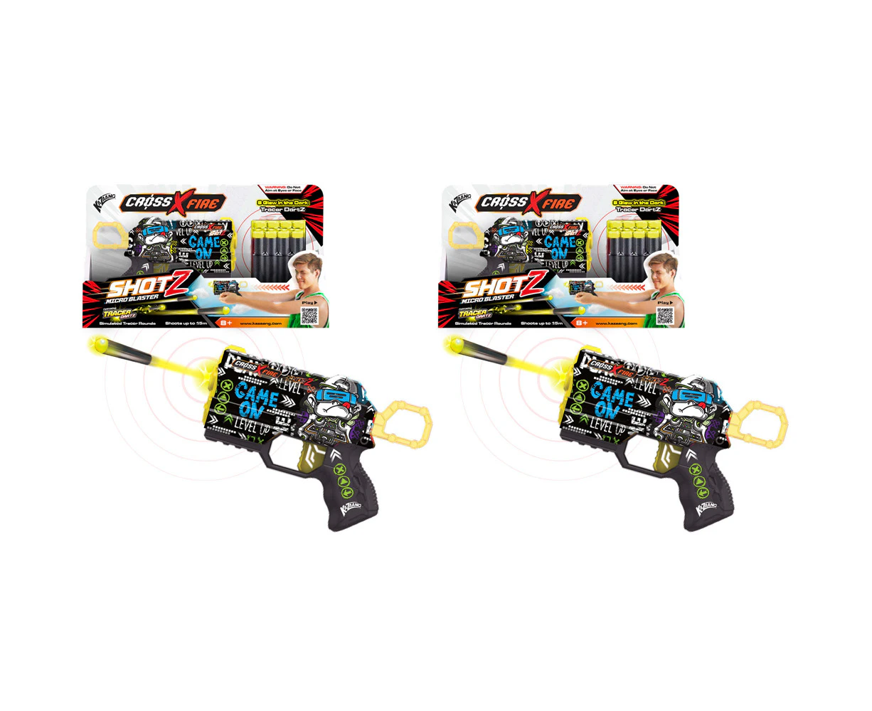 2x Kazaang CrossXFire ShotZ Micro Blaster Kids/Child Outdoor Toy Game On 8y+