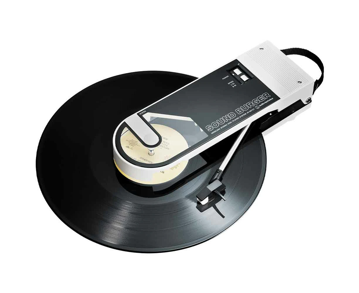 Audio-Technica AT-SB727-WH Sound Burger Vinyl Records Portable Turntable White