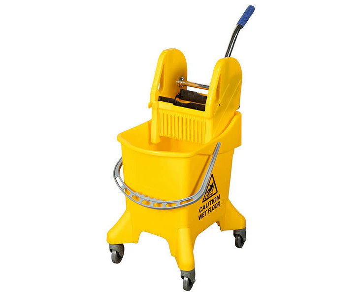 Cleanlink Home/Commercial Cleaner Heavy Duty Mop 31L Metal Bucket Wringer Yellow