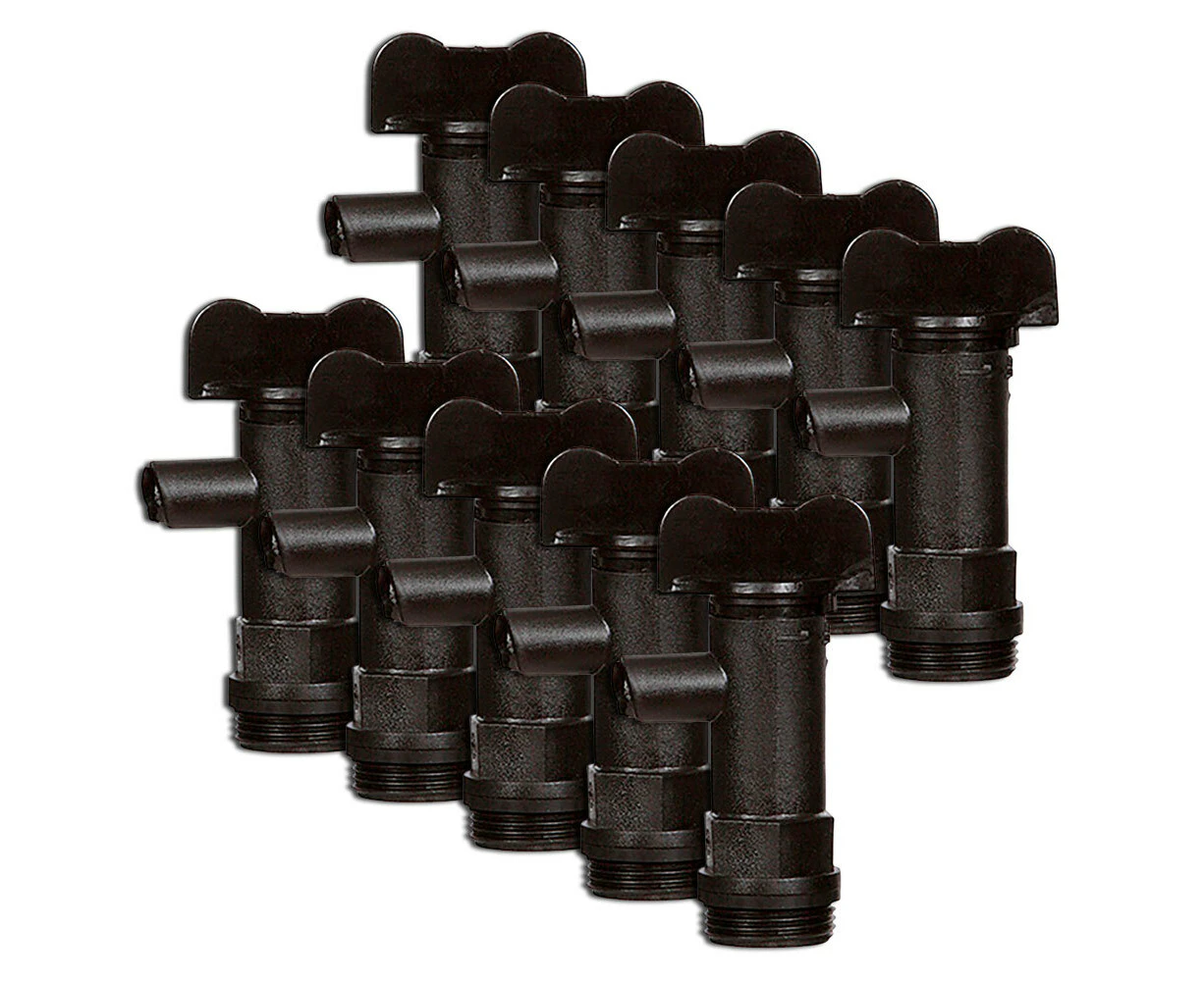 10PK Northfork Drum Twist Tap/Cap For 15L Water Containers/Dispensers Black