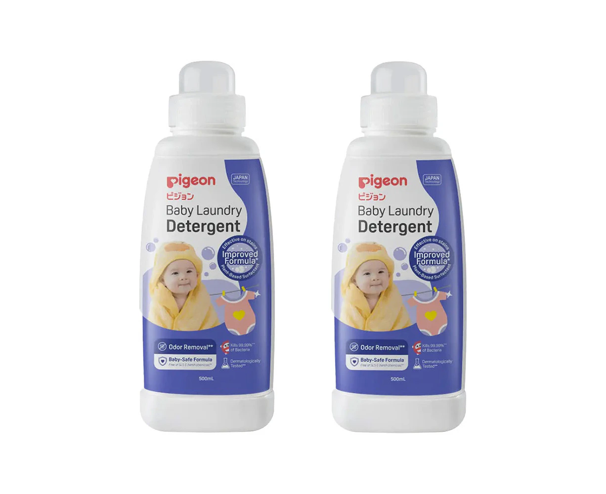 2x Pigeon Baby Safe Odor Removal Improved Formula Baby Laundry Detergent 500mL