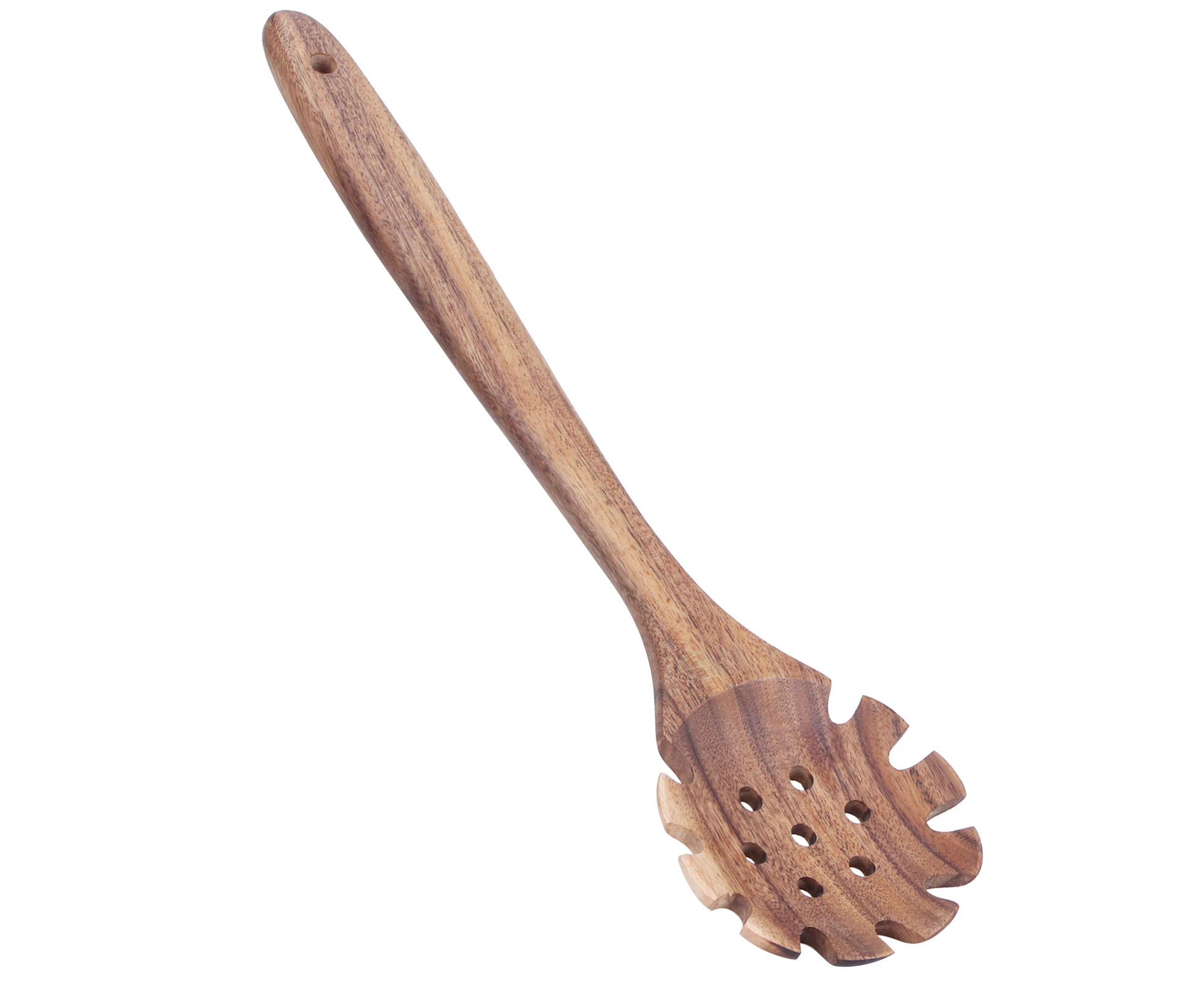 1pcs Teak Cooking Spoon Food Grade Natural Wooden Noodle Colander for Cooking Kitchen Use,32*8cm