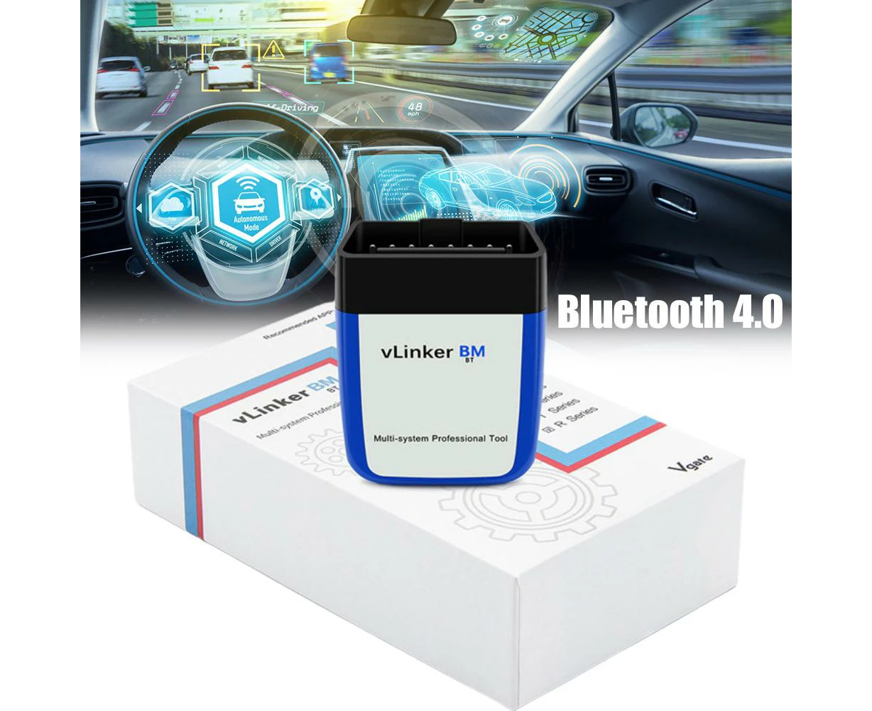 Vgate Vlinker BM + OBD2 V2.2 Bluetooth Dual Mode 4.0 Diagnostic Automobile Fault Detector Compatible for Android/for IOS