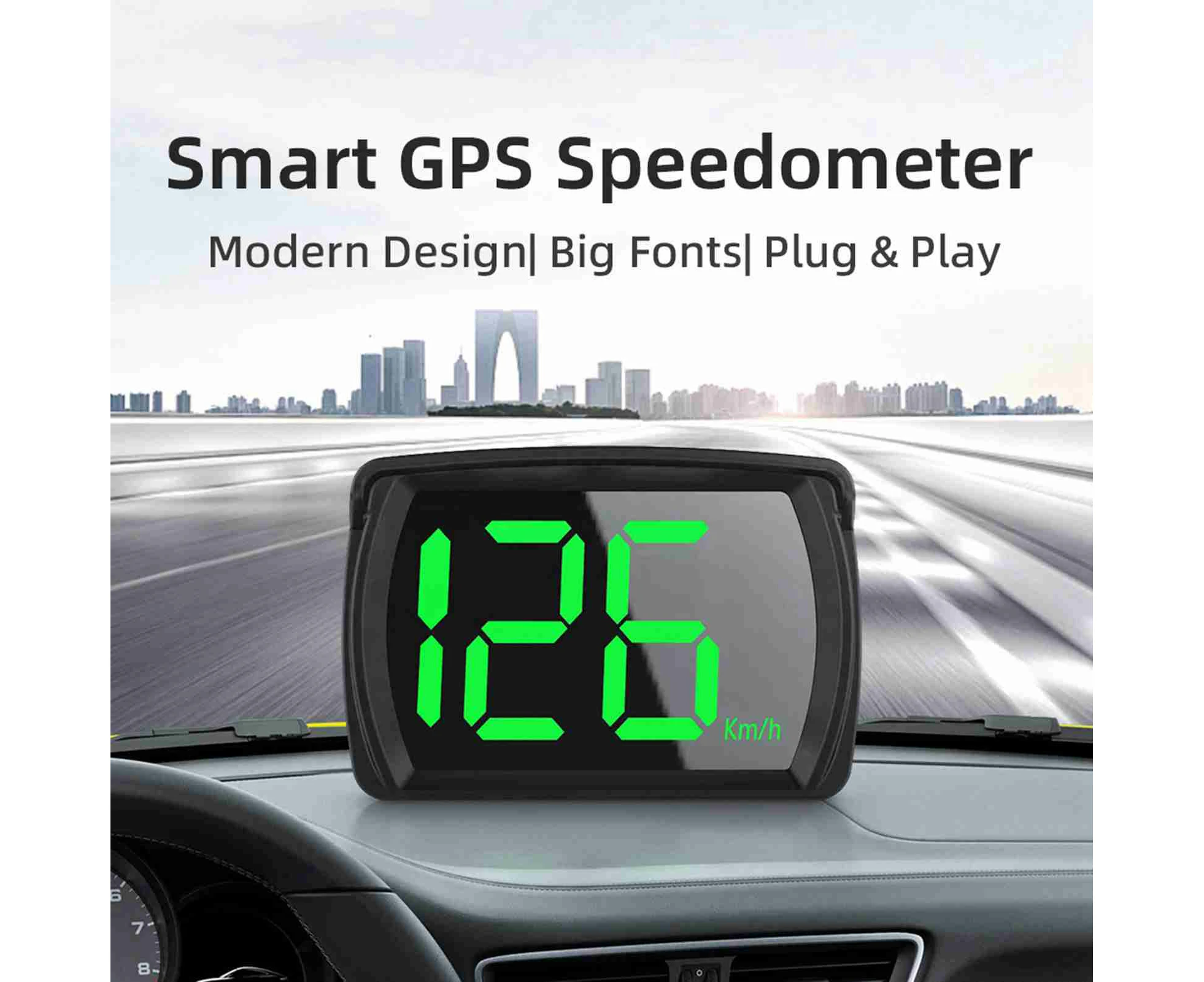 GPS Heads Up Display Large HD Screen Accurate Speed Display Car HUD Plug and Play