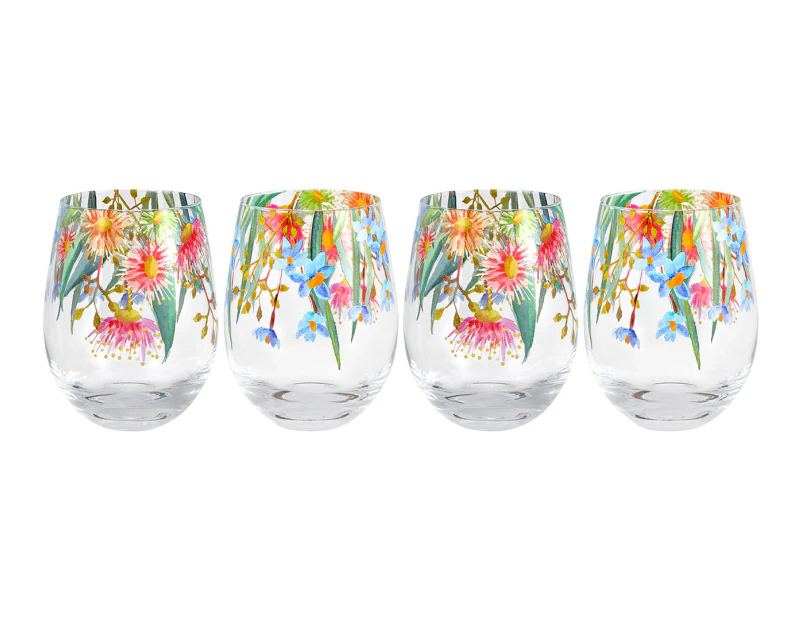 Set of 4 Maxwell & Williams 500mL Eucalyptus Bloom Tumblers