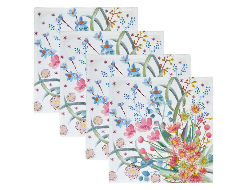 Set of 4 Maxwell & Williams 45x45cm Eucalyptus Bloom Napkins