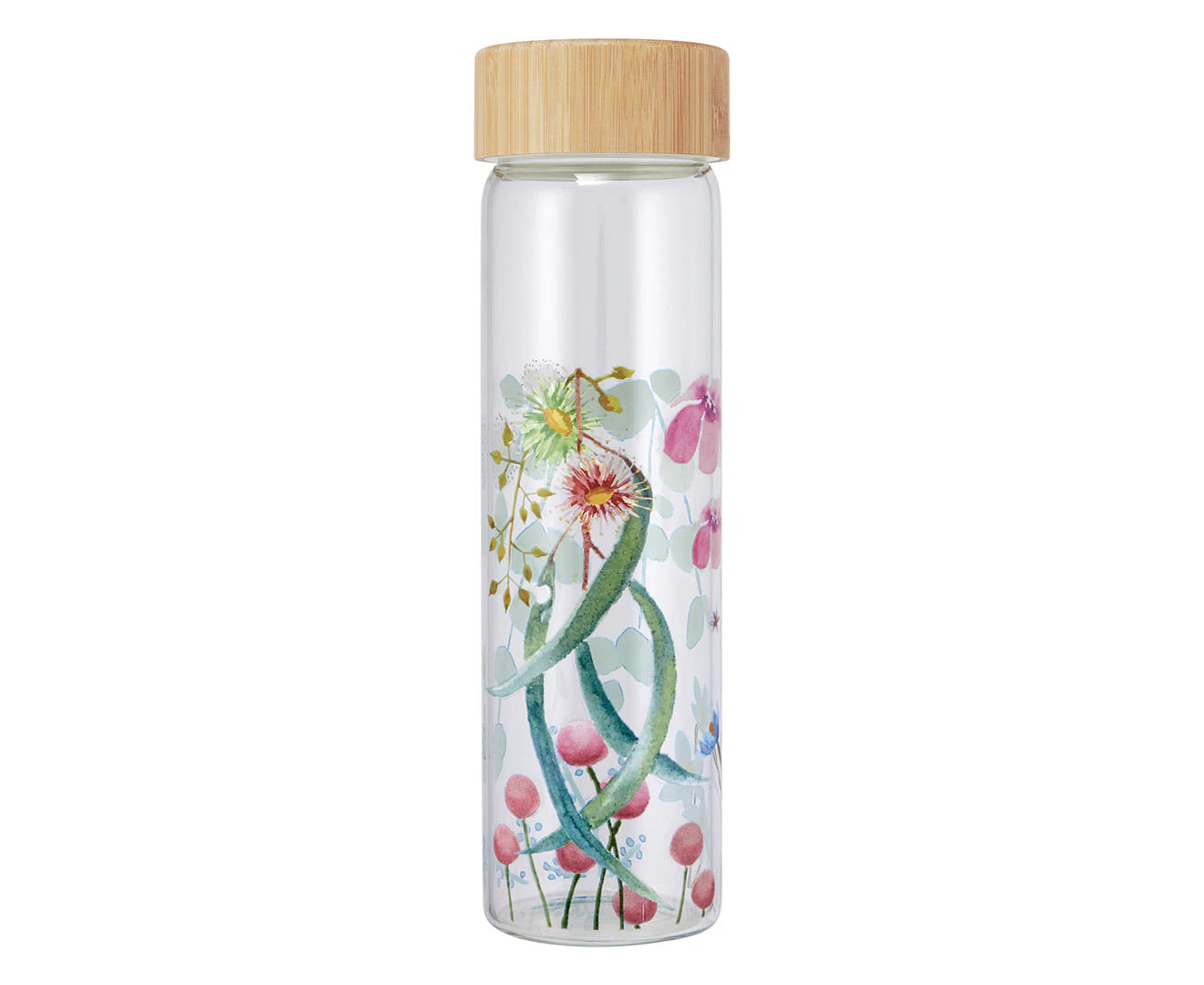 Maxwell & Williams 550mL Eucalyptus Bloom Glass Water Bottle