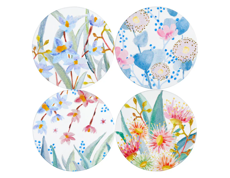 Set of 4 Maxwell & Williams 10cm Eucalyptus Bloom Ceramic Coasters