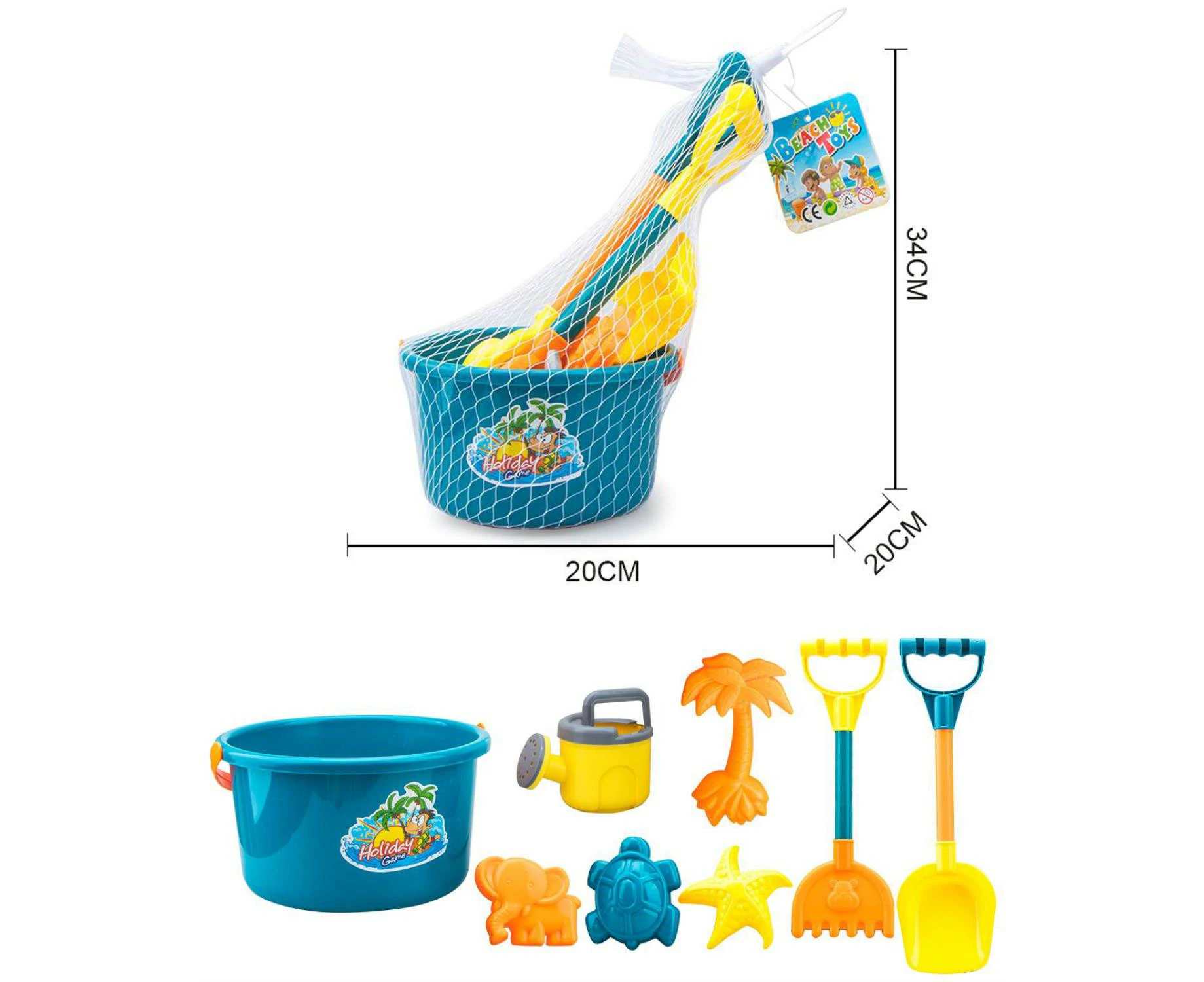 9 Pc Sand Bucket W Access Beach Set