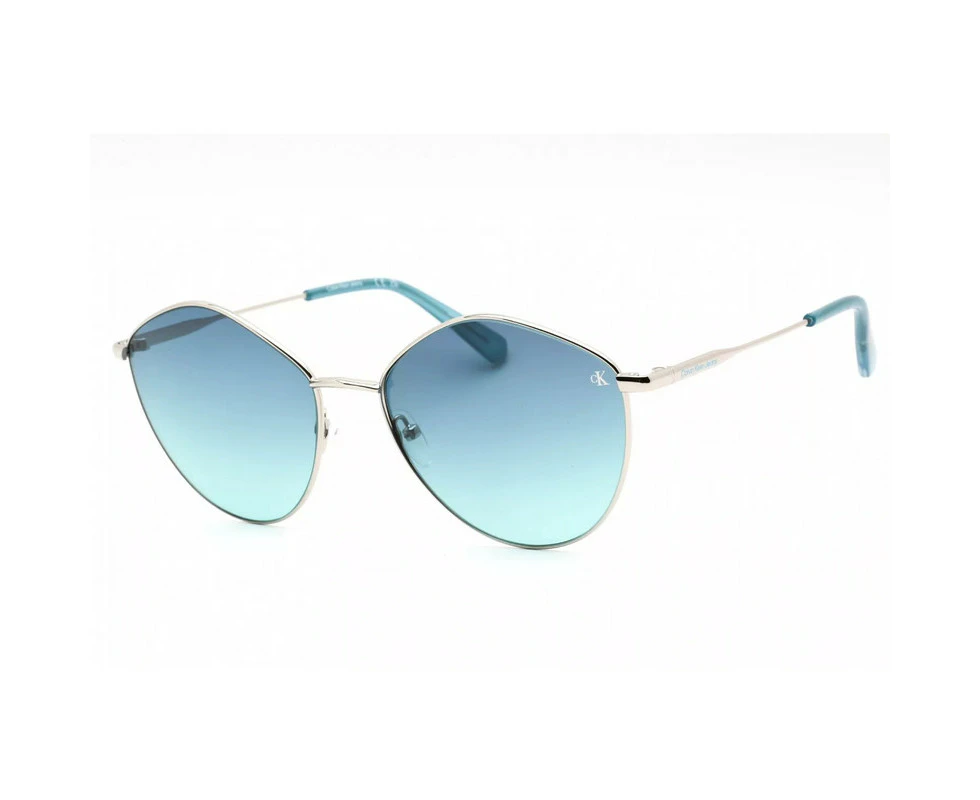 Calvin Klein Jeans CKJ22202S 040 Silver / Blue Gradient Metal Geometric Style Sunglasses