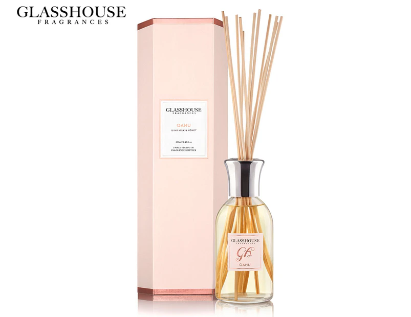 Glasshouse Fragrances Oahu Ilima Milk & Honey Triple Strength Reed Diffuser 250mL