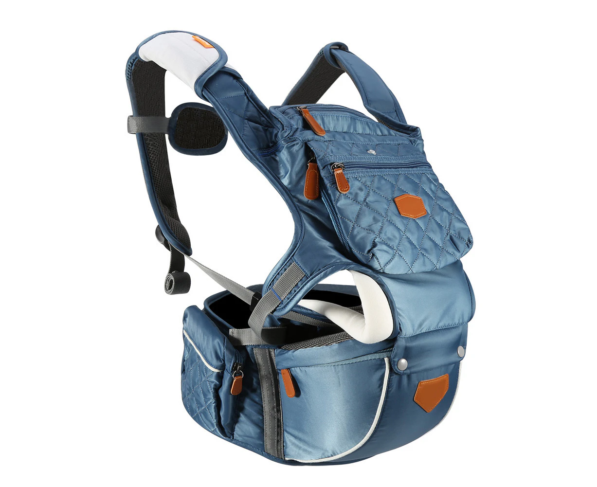 Adjustable Baby Infant Hip Seat Carrier Breathable Ergonomic Wrap Sling Backpack(Light Blue)