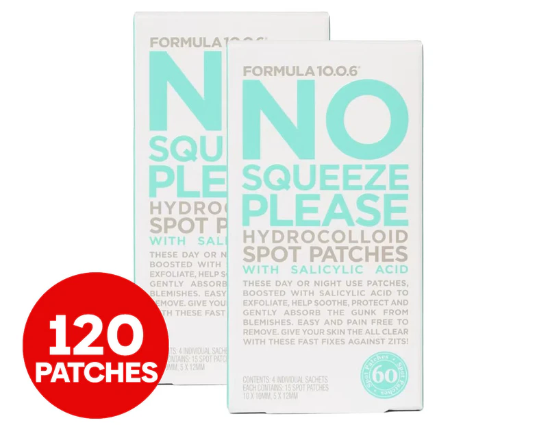 2 x 4pk No Squeeze Please Hydrocolloid Spot Patches