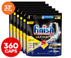 6 x 60pk Finish Powerball Ultimate All in 1 Dishwashing Caps Lemon