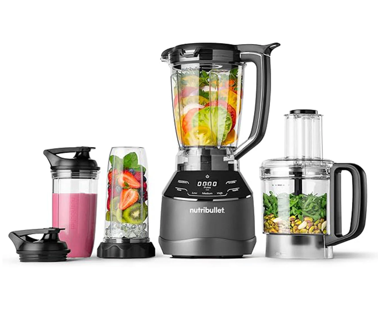 NutriBullet Smart Touch Triple Prep Blending System Food Processor