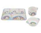 Maxwell & Williams Jedda Robaard Magical Tales Melamine 3-Piece Dinner Set - Unicorn