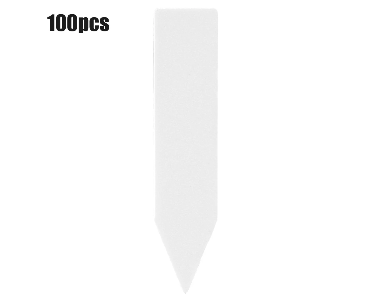 100 Pcs Plastic Flower Plant Name Gardening Stake Tag Label Marker (White)